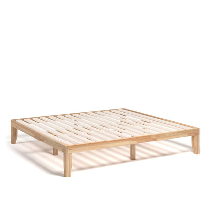 King/Queen/Full/Twin Size No Box Spring Needed 14 Inch Solid Wood Platform Bed Frame