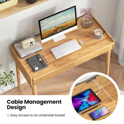 39.5" Bamboo Home Office Desk - Dreamade