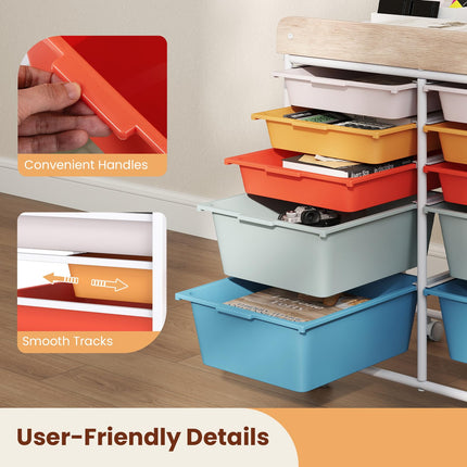 Dreamade Rolling Storage Cart with 10 Drawers, Utility Cart