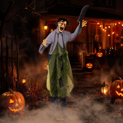 DREAMADE 6ft Halloween Animatronic Zombie Standing Sound Activated Decor