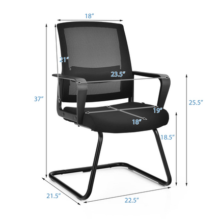 Conference Chair w/Adjustable Lumbar Support | Office Guest Chair