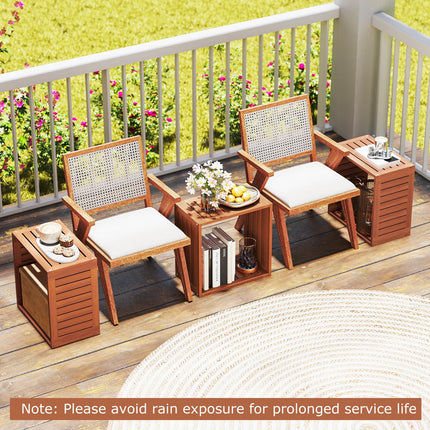 Dreamade 3/6 Cube Bookcase Solid Wood Stacking Storage Organizers w/Open Slatted Design