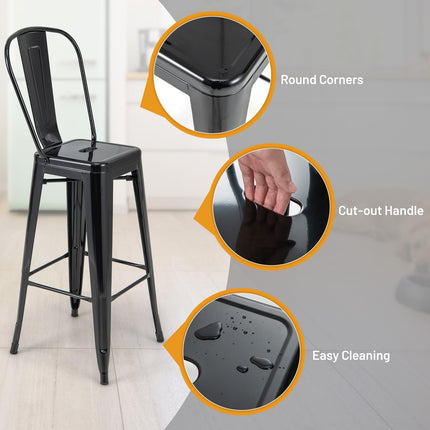 Dreamade Metal Bar Stools Set of 4