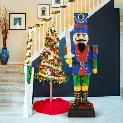 Dreamade 6 FT Lighted Nutcracker with Sword, Life-Size Soldier Christmas Decoration with 110 LED Lights