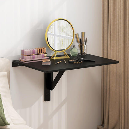 Dreamade Wall Mounted Folding Table, 31.5" x 23.5" Wood Murphy Desk Drop-Leaf Table