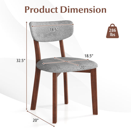 Dreamade Wood Dining Chairs Set of 2, Farmhouse Wooden Dining Room Chair with Cushion Seat