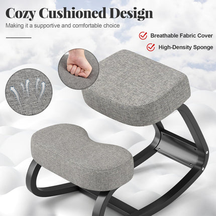 Dreamade Ergonomic Kneeling Chair, Rocking Posture Chair with Padded Cushion
