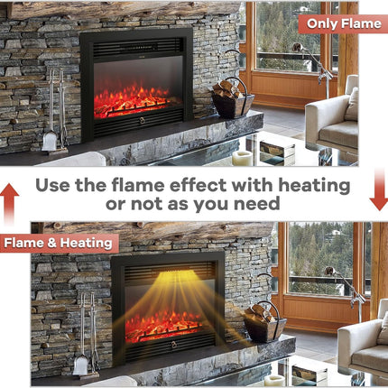 Dreamade Electric Fireplace TV Stand - 1500W Electric Fireplace Inserts with 3 Flame Colors