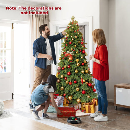 Dreamade 6ft Artificial Christmas Tree, Unlit Green Hinged Xmas Full Tree with 721 Lush Branch Tips