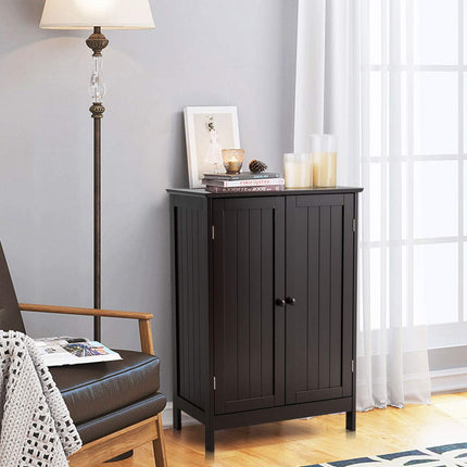 Dreamade Storage Cabinet with Doors and Shelves - Freestanding Storage Organizer with Anti-Tipping Device