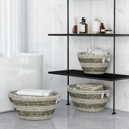 Dreamade Woven Laundry Basket 24"/20"/16"- Set of 3 Stackable Storage Baskets with Handles