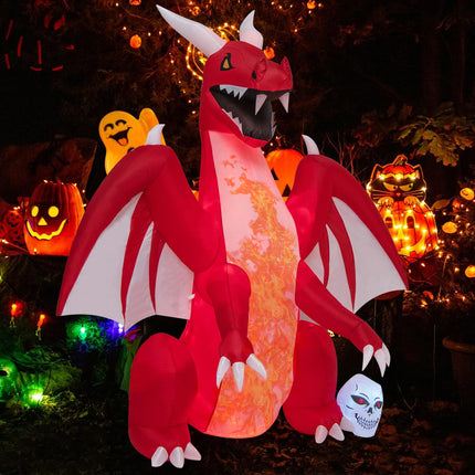 DREAMADE 8 FT Halloween Inflatable Dragon, Lighted Yard Decoration