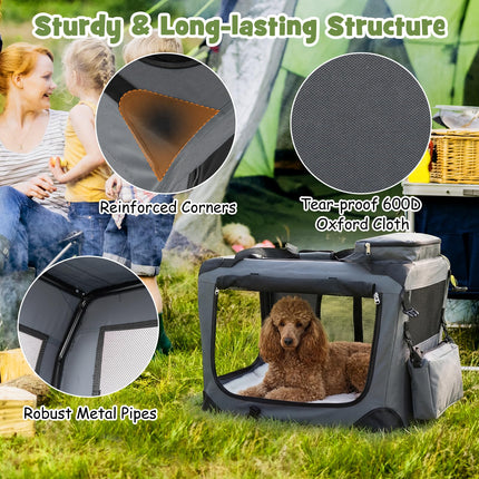 Dreamade Folding Soft Dog Crate with 5-Sided Mesh