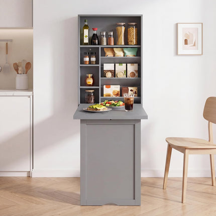 Dreamade Wall Mounted Desk | Foldable Convertible Computer Desk with Storage Shelves