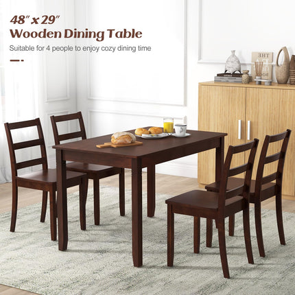 Dreamade Dining Table for 4 People, 48” x 29” Kitchen Table with Wood Legs, Rectangular Dinner Table for Small Space