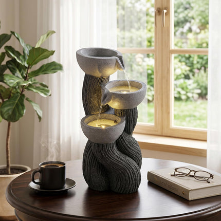Dreamade 3-Tier Outdoor Water Fountain with Lights