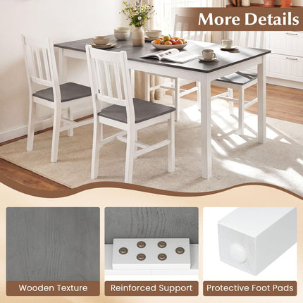 Dreamade 7-Piece Dining Table Set | Rectangular 60-inches Kitchen Table and 6 Dining Chairs with Rubber Wood Legs