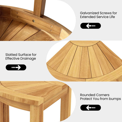 Dreamade Corner Shower Stool - Teak Wood Shower Bench Seat with Storage Shelf for Shaving Legs