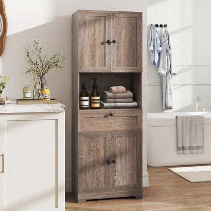 Dreamade 67.5" Tall Floor Storage Cabinet w/4 Doors & 1 Drawer