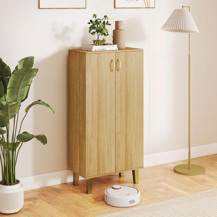 Dreamade 6-Tier Modern Freestanding Wooden Shoe Cabinet with Doors and Removable Shelves
