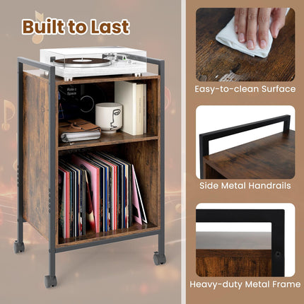 Dreamade Record Player Stand with Charging Station