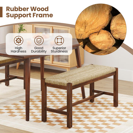 Dreamade Dining Bench with Woven Seagrass Woven Seat