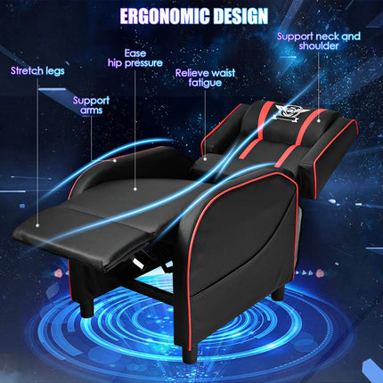 Gaming Recliner Chair, Racing Style Single Recliner Sofa - Dreamade