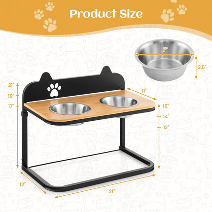 Dreamade Elevated Dog Bowls Stand - Raised Pets Cats Feeding Station