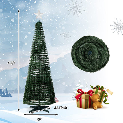 Dreamade 6 FT Pop Up Christmas Tree, Pre-Lit Collapsible Xmas Tree with 282 RGB LED Lights