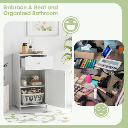 Dreamade Floor Bathroom Storage Cabinet Freestanding Cabinet with Drawer