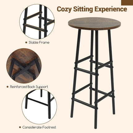 Dreamade 3 Pieces Bar Table and Stools Set for Home