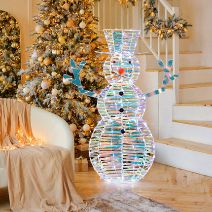 Dreamade 4 FT Lighted Christmas Snowman, Light-up Xmas Holiday Decoration with 100 LED Lights