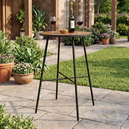 Dreamade 41-inches Patio Bar Table Acacia Wood Pub Table