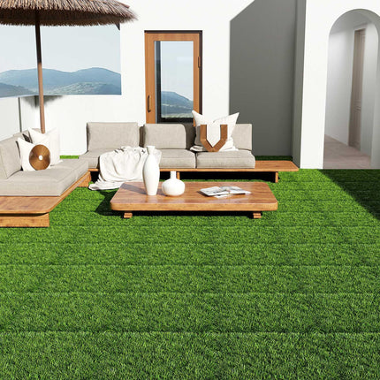 Dreamade 12” x 12” Pack of 30 Fake Grass Turf Tiles Set