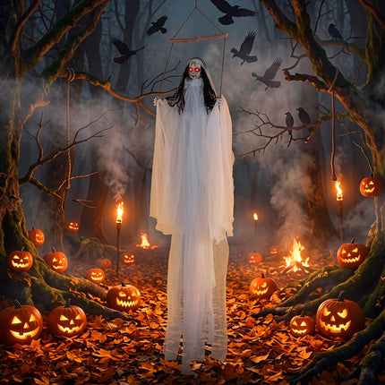 DREAMADE 6.4 FT Sound Activated Halloween Hanging Girl