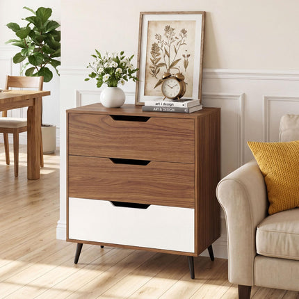 Dreamade 3-Drawer Rustic Farmhouse Wooden Storage Dresser