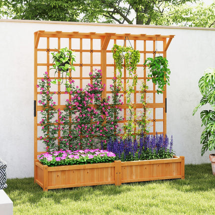 Dreamade Large Raised Garden Bed with Trellis and Roof