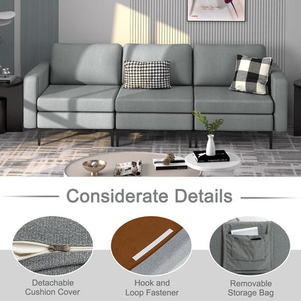Dreamade 3 Seat Sectional Sofa Couch, 94.5" L Modular Sleeper
