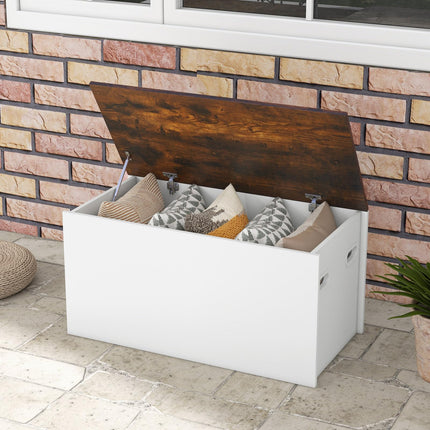 Dreamade Flip-top Storage Chest, Lift Top Storage Bench w/Pneumatic Rod & Safety Hinges