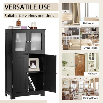 Dreamade Storage Cabinet with Doors - Bathroom Floor Cabinet, Freestanding Tall Cabinet