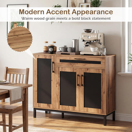 Dreamade 48" Buffet Cabinet with Storage 3-Door Large Farmhouse Sideboard