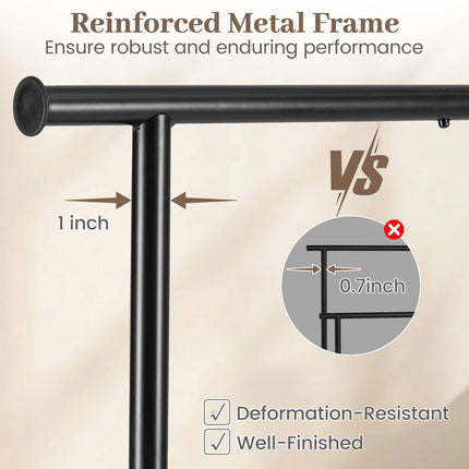 Dreamade Extendable Heavy-Duty Rolling Clothing Rack with Wheels