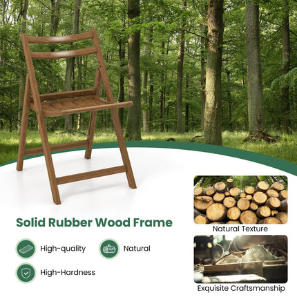 Dreamade Wooden Folding Chairs Set, Dining Chairs with Wide Curved Seat