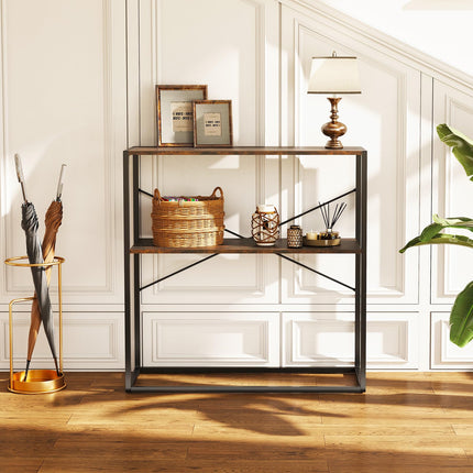 Dreamade 36" Console Table 2-Tier Entryway Table with Open Storage Display Shelves