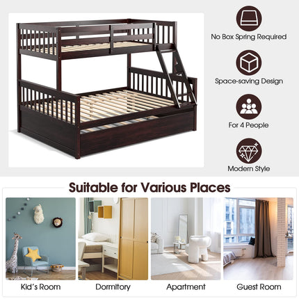 Twin Over Full Bunk Bed with Trundle - Dreamade
