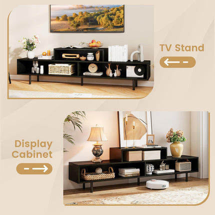 Dreamade 3 Cubby TV Stand for 55/65/70 Inch TV | 63" Modern Entertainment Center