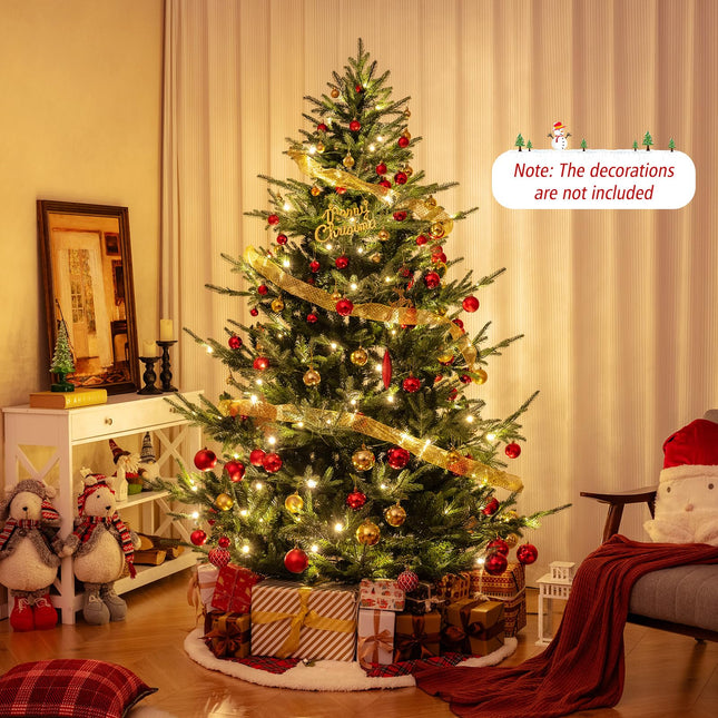 Dreamade 7ft Pre-lit Artificial Christmas Tree with 340 Warm White LED Lights, 1090 Branch Tips