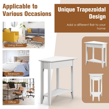 Triangle Side Table with Storage Shelf - Dreamade