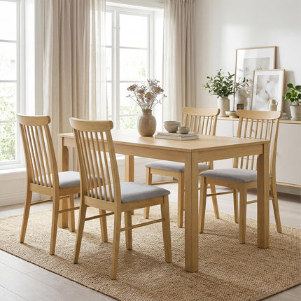Dreamade Dining Chairs Set of 2/4 w/Rubber Wood Frame