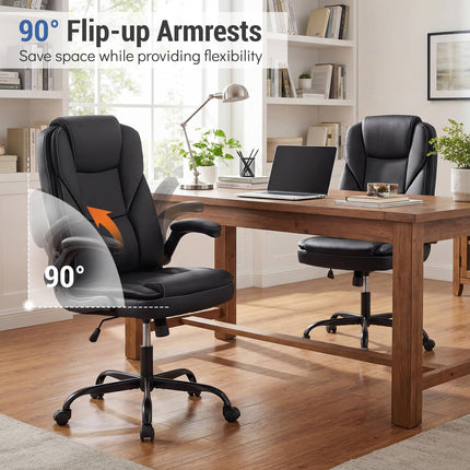 Dreamade Leather Ergonomic Computer Desk Chair with Rocking Function & Adjustable Height